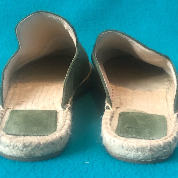 Green Suede Espadrille Mules Sz 7 - Picture 5 of 9